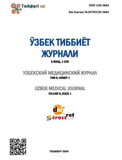 					View Vol. 8 No. 1 (2026): UZBEK MEDICAL JOURNAL
				